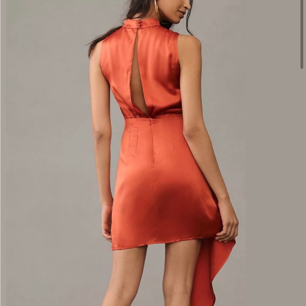 By Anthropologie Mock Neck Red Dress NWOT